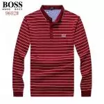 sport boss t-shirt manche longue orange phlash button col red